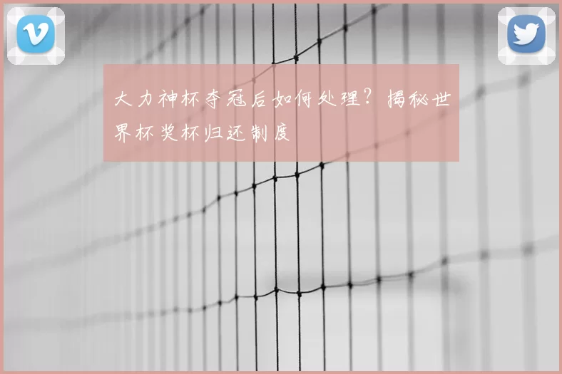 大力神杯夺冠后如何处理?揭秘世界杯奖杯归还制度
